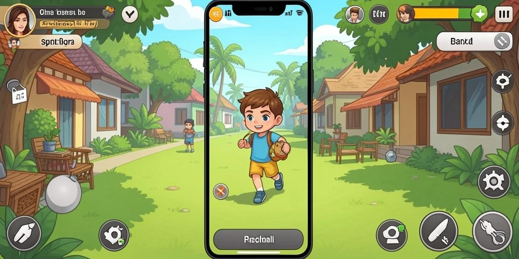 Tampilan awal game dengan desain menarik dan mudah dinavigasi.
